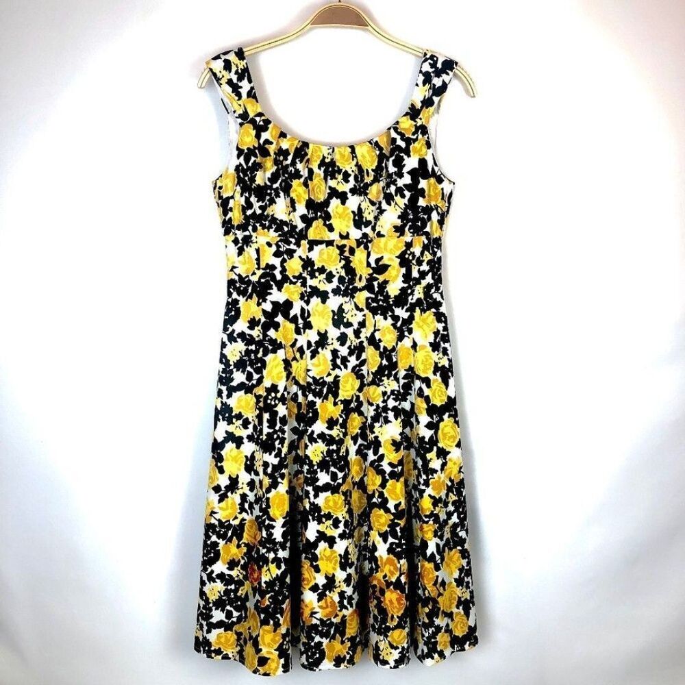 Vintage London Times Women's Floral Fit & Flare Cotton Sundress Sz 4